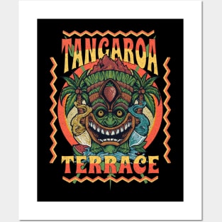 Tangaroa Terrace Tropical Bar and Grill California Distressed look Design Posters and Art